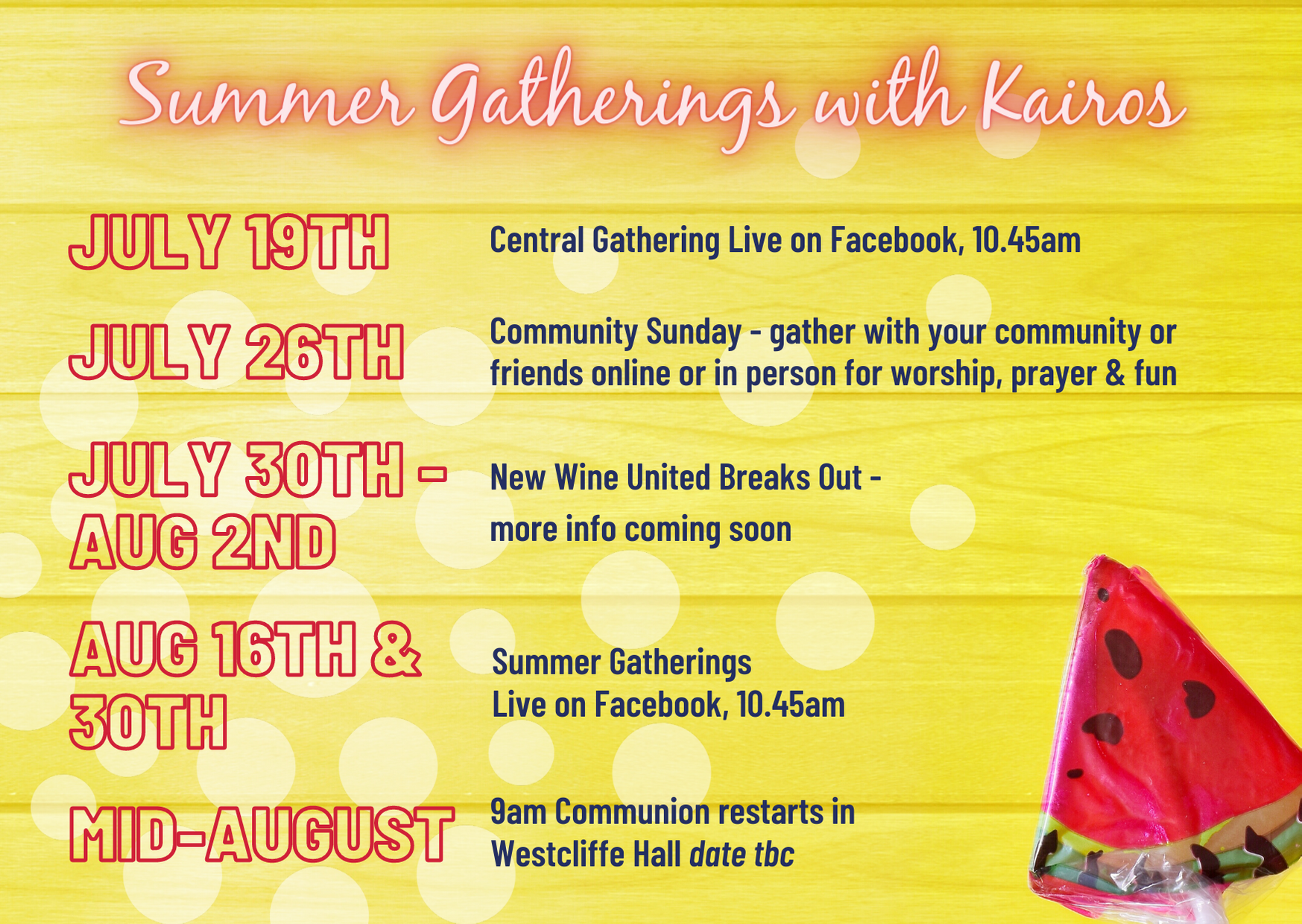 Summer Gatherings with Kairos