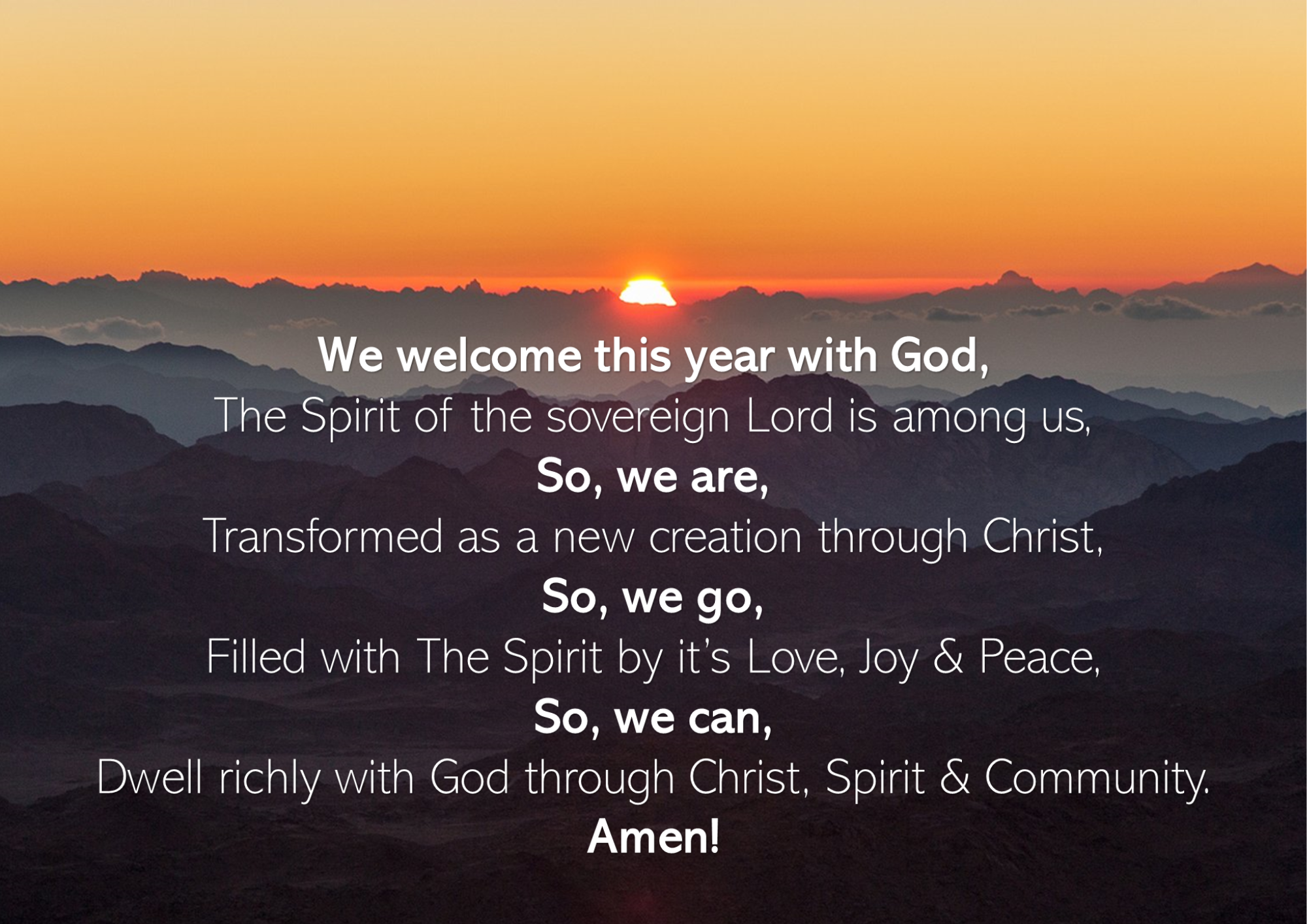 Kairos New Year Prayer