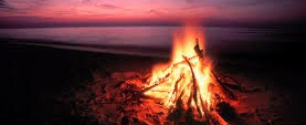 beach campfire